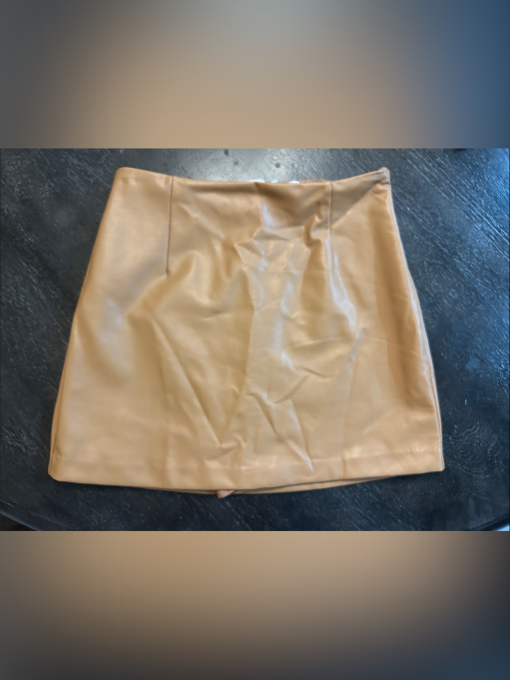Abercrombie & Fitch Camel Faux Leather Mini Skirt